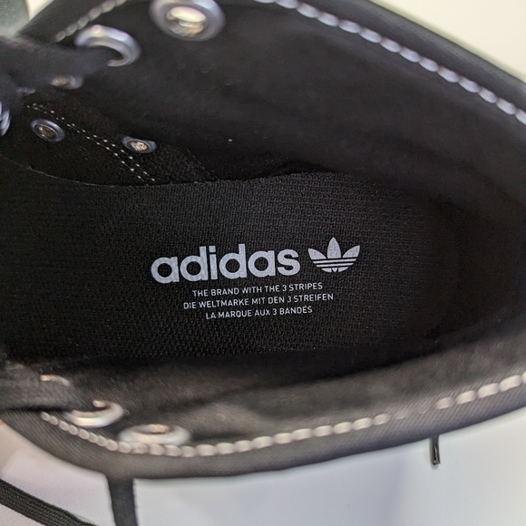 Adidas Nizza Trek Black White Casual Platform Hi Top Canvas Sneakers Women's 7.5 - Picture 6 of 11